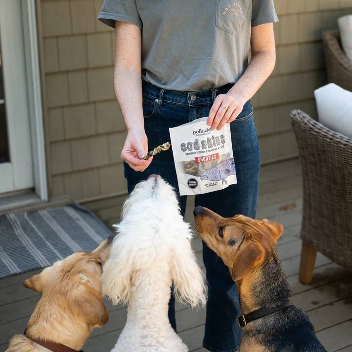 Polkadog Cod Skins Jerky Shorties Crunchy Dog & Cat Treats