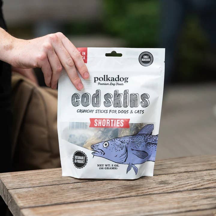Polkadog Cod Skins Jerky Shorties Crunchy Dog & Cat Treats