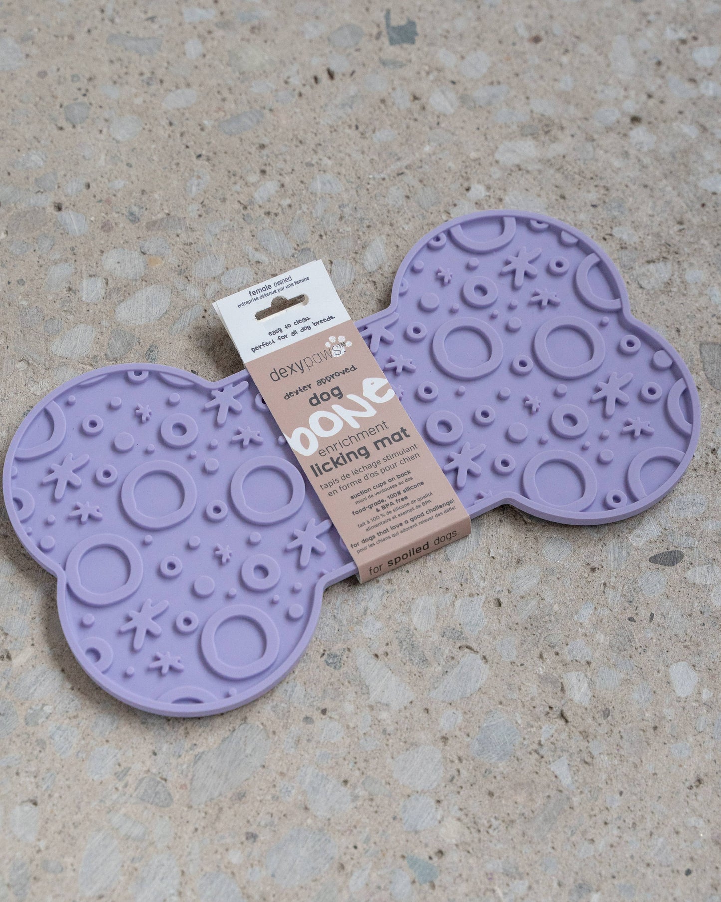 Lilac Dog Bone Enrichment Lick Mat