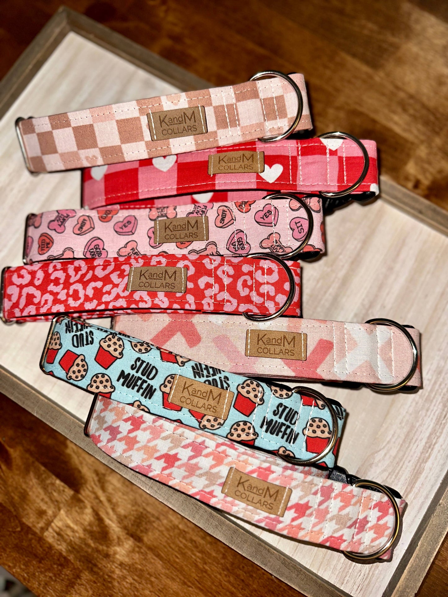 Red and Pink Cheetah Print Valentine's Day Dog Collar