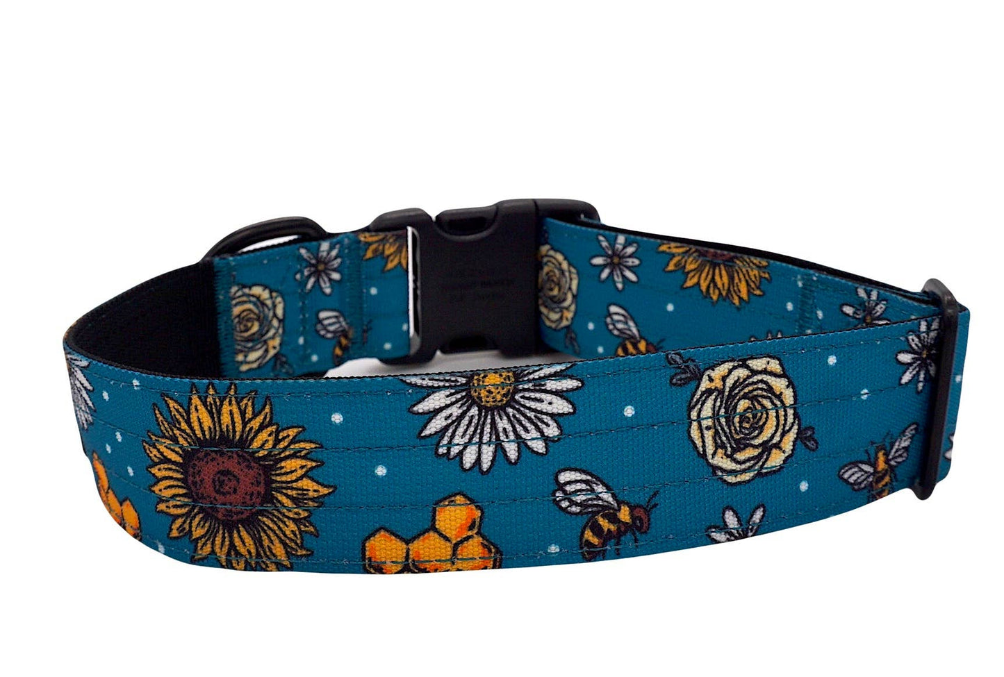 Bees Knees Teal Dog Collar