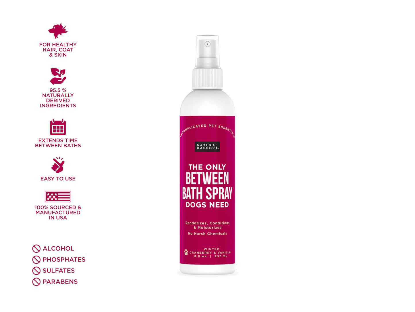 The Only Between Bath Spray Dogs Need - Cranberry & Vanilla