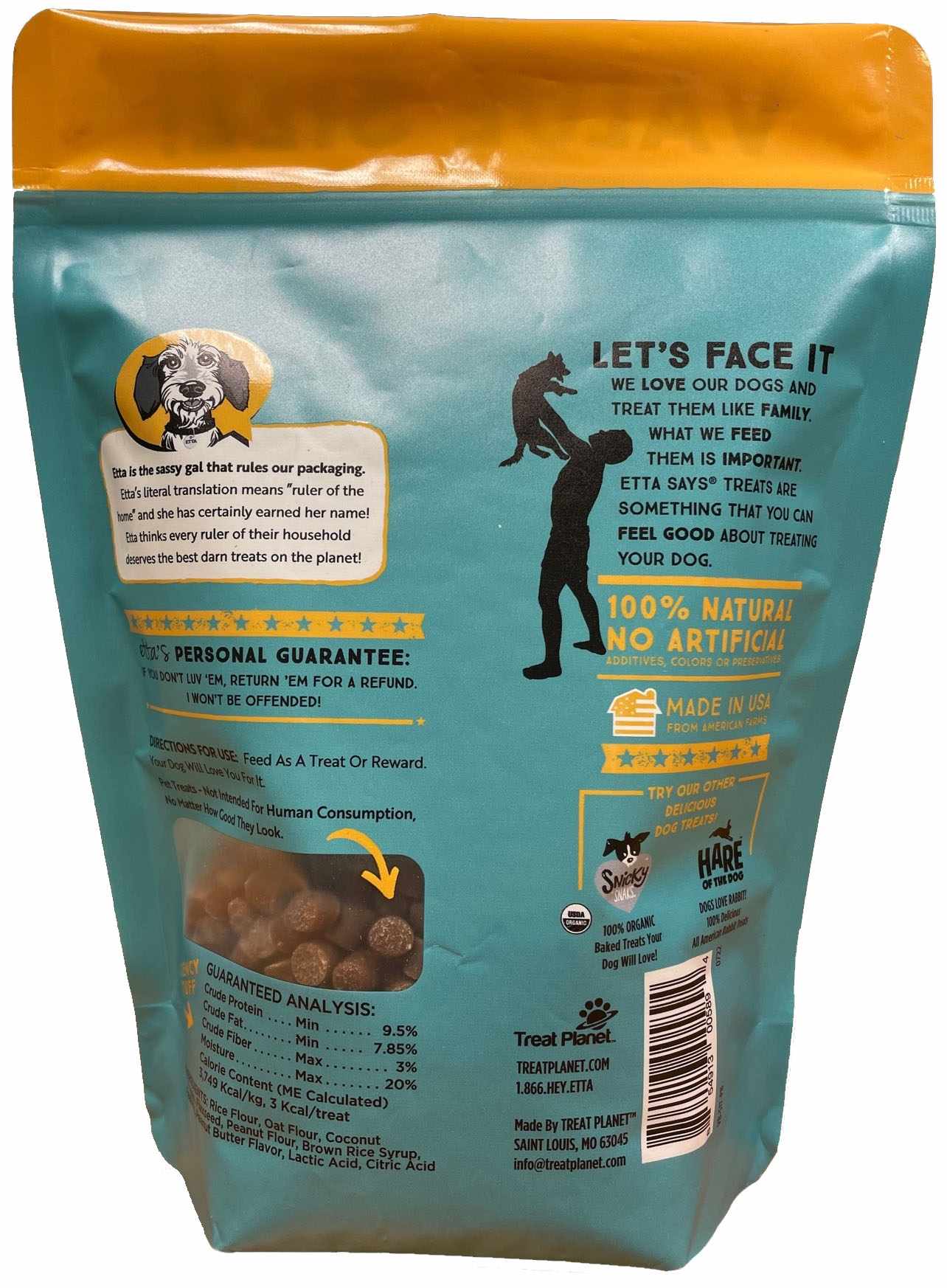 Etta Says! Sit! Dog Training Treats Peanut Butter Value Bag